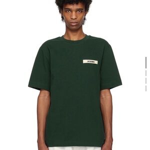 Jacquemus Dark Green Logo Patch Short Sleeve Tee